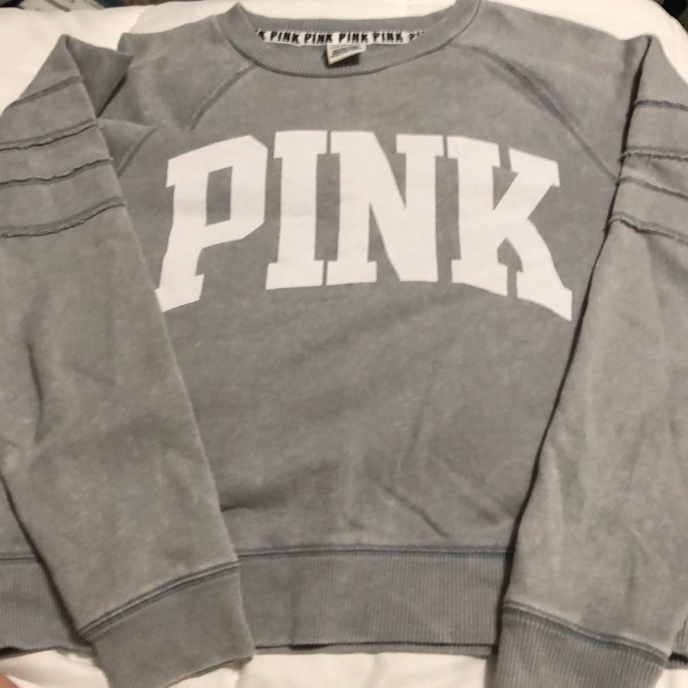 pink/vs grey with purple undertone crew neck